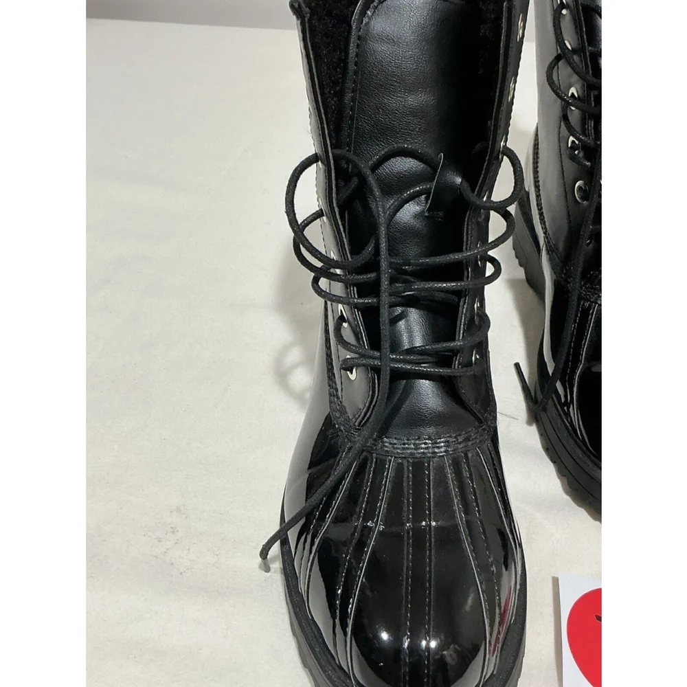 Woman’s J.f. Amy Lace Up Black Size 8 Combat Boots